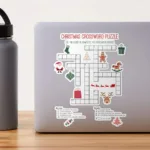 "Christmas Crossword Puzzle" Sticker For Salegitarus | Redbubble Pertaining To Sticker On A Christmas Present Crossword Clue