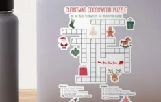 "Christmas Crossword Puzzle" Sticker For Salegitarus | Redbubble pertaining to Sticker On A Christmas Present Crossword Clue
