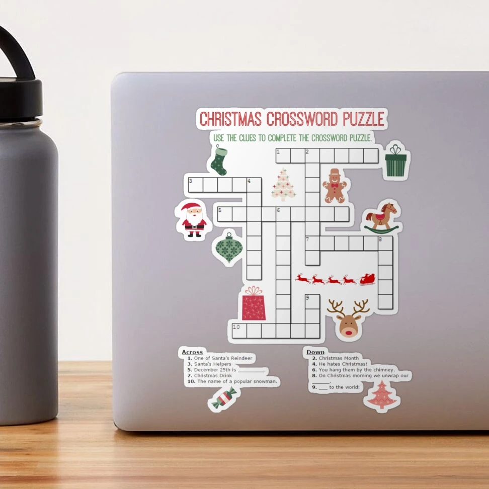 christmas crossword puzzle sticker for salegitarus redbubble pertaining to sticker on a christmas present crossword clue "Christmas Crossword Puzzle" Sticker For Salegitarus | Redbubble pertaining to Sticker On A Christmas Present Crossword Clue