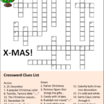 Christmas Crossword | Templates At Allbusinesstemplates Throughout Christmas Entertainment Crossword Clue