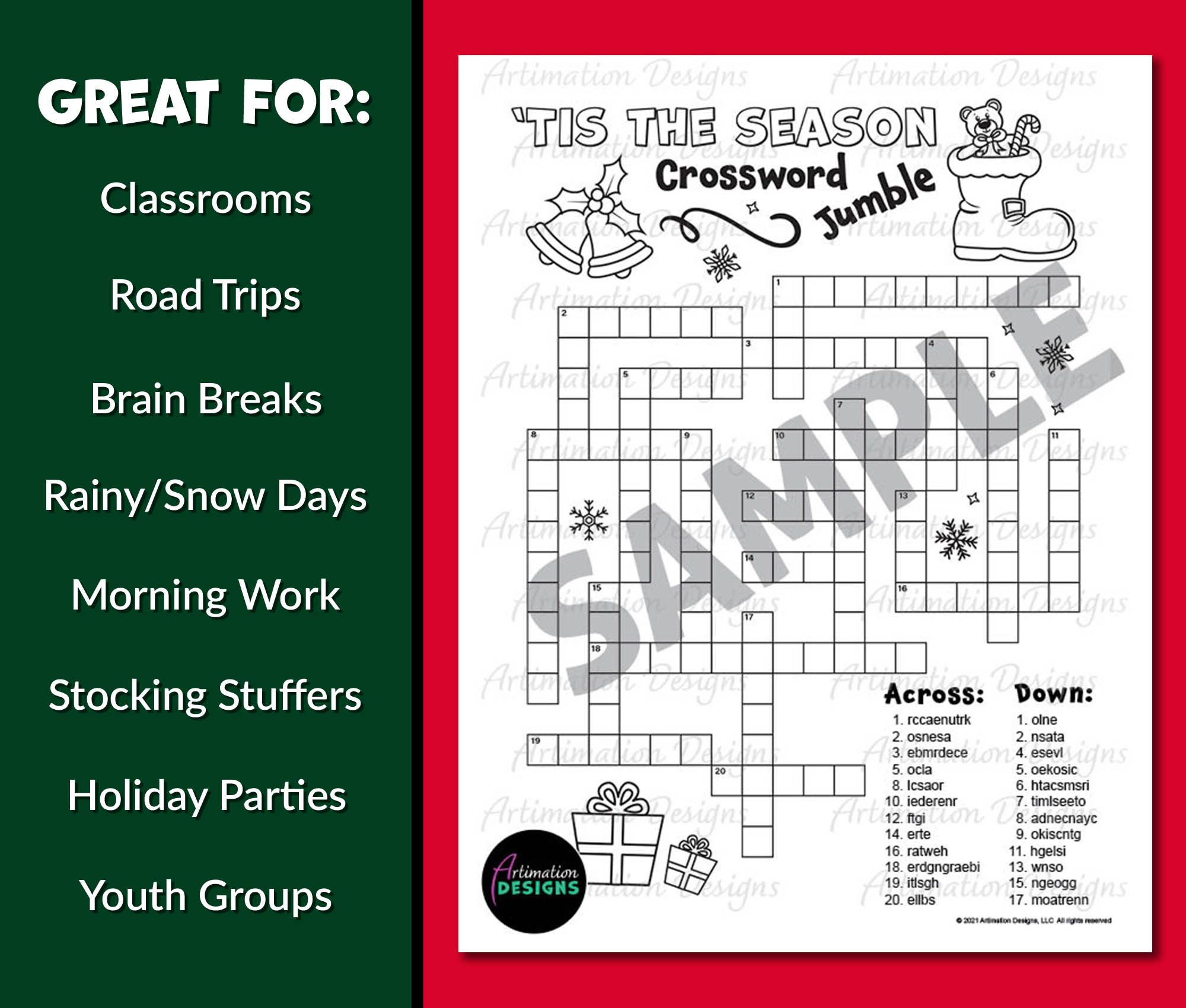 christmas crossword word puzzle word scramble word game with regard to christmas stocking stuffer crossword Christmas Crossword Word Puzzle | Word Scramble | Word Game with regard to Christmas Stocking Stuffer Crossword