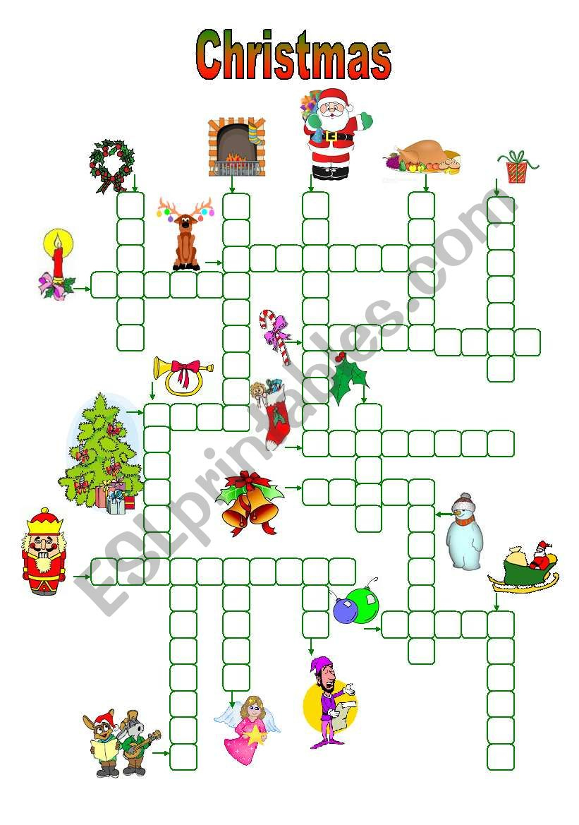 Christmas Crosswords (13.11.09) - Esl Worksheetmanuelanunes3 within Christmas Crosswords For Adults With Answers