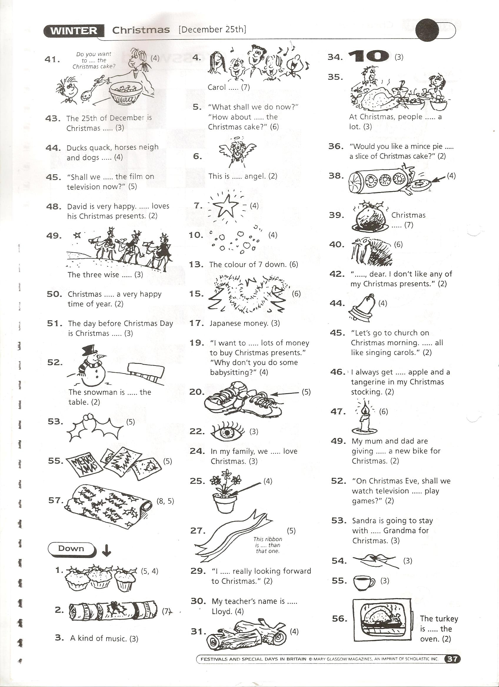 Christmas Extratask | Klub Anglofana within The Giant Christmas Crossword