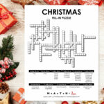 Christmas Fill In Puzzle [Free Printable Pdf] With Christmas Garland Crossword Clue