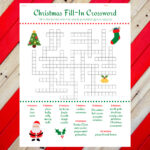Christmas Holiday Fill In Crossword Puzzle Worksheet Digital For Printable Christmas Crosswords For Adults