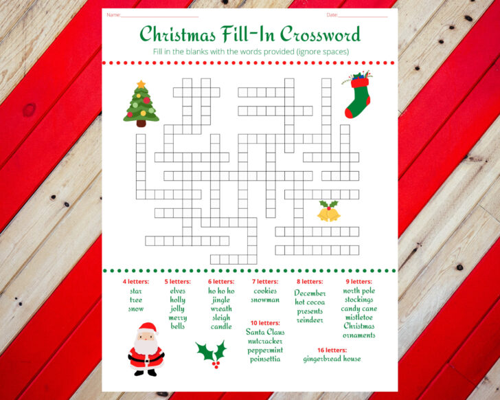 Christmas Crosswords For Adults Christmas Crosswords For Adults