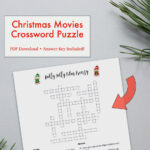 Christmas Movie Crossword Puzzle, Instant Printable Pdf Download For A Holly Jolly Christmas Singer Crossword