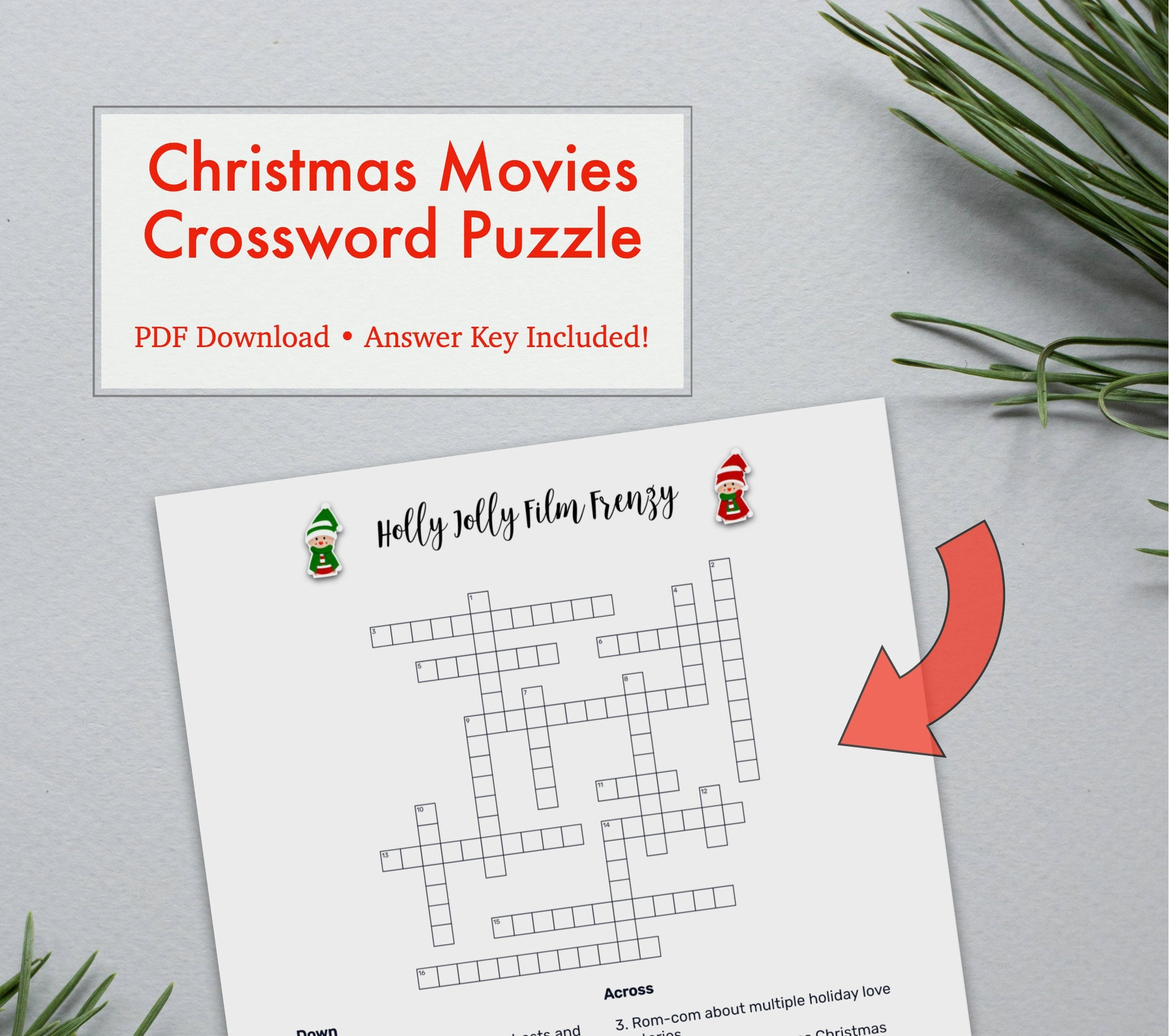 christmas movie crossword puzzle instant printable pdf download pertaining to christmas movies crossword puzzle Christmas Movie Crossword Puzzle, Instant Printable Pdf Download pertaining to Christmas Movies Crossword Puzzle