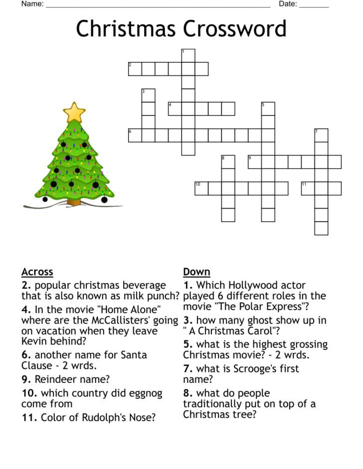Kringle at Christmas Crossword