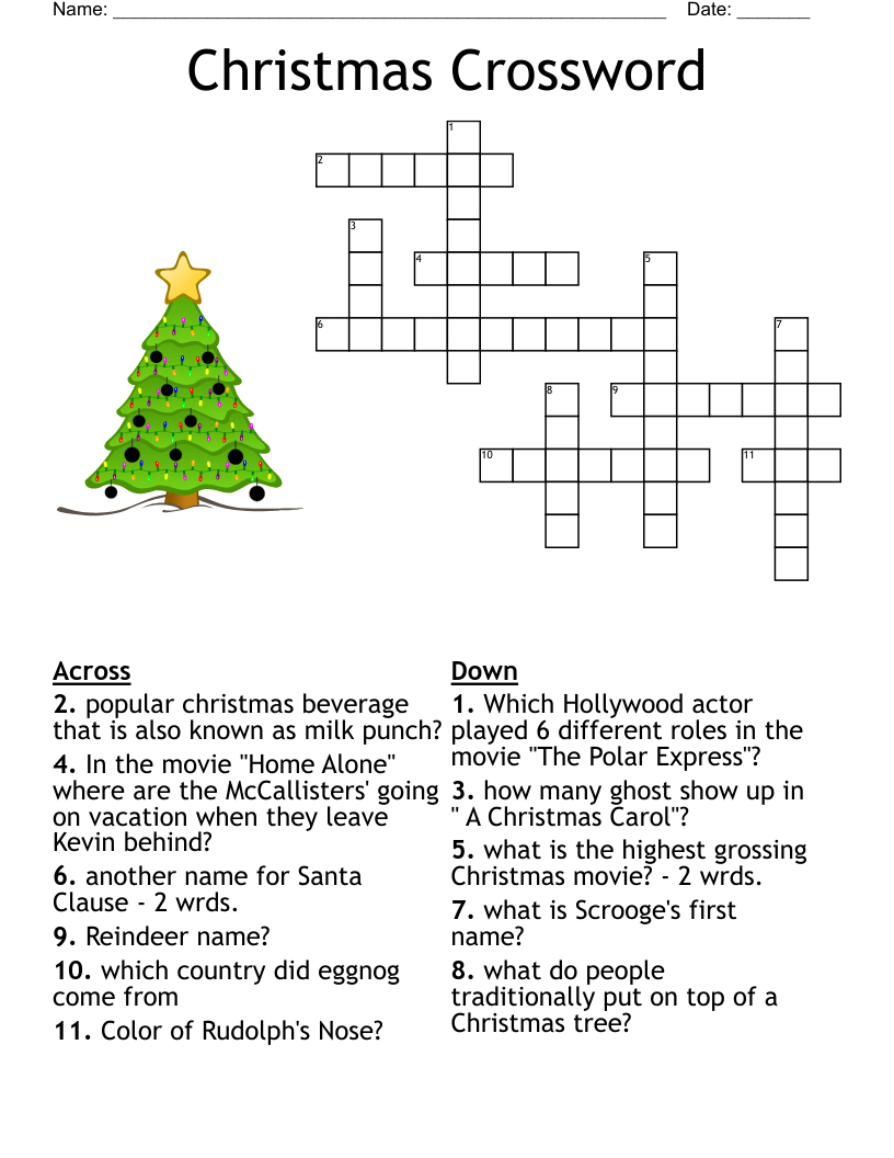 Christmas Movie Crossword - Wordmint inside Kringle At Christmas Crossword