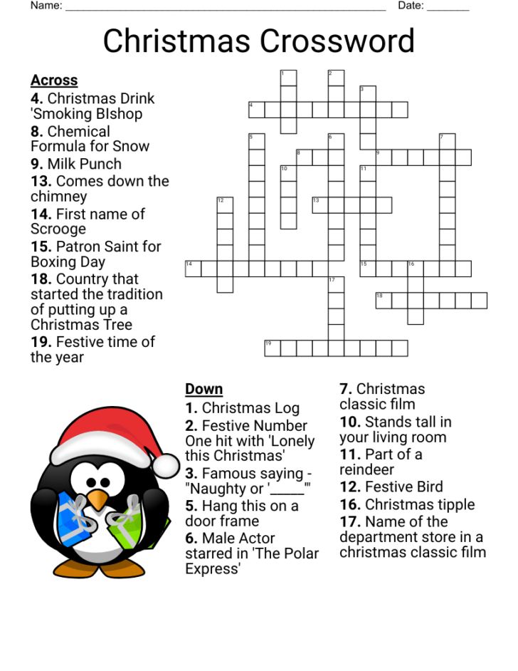 Christmas Time Crossword Puzzle
