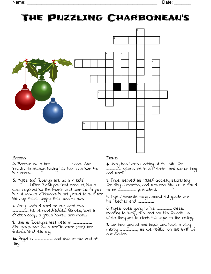 Christmas Song Lyric Crossword - Wordmint with Sing A Song Christmas Crossword Puzzle