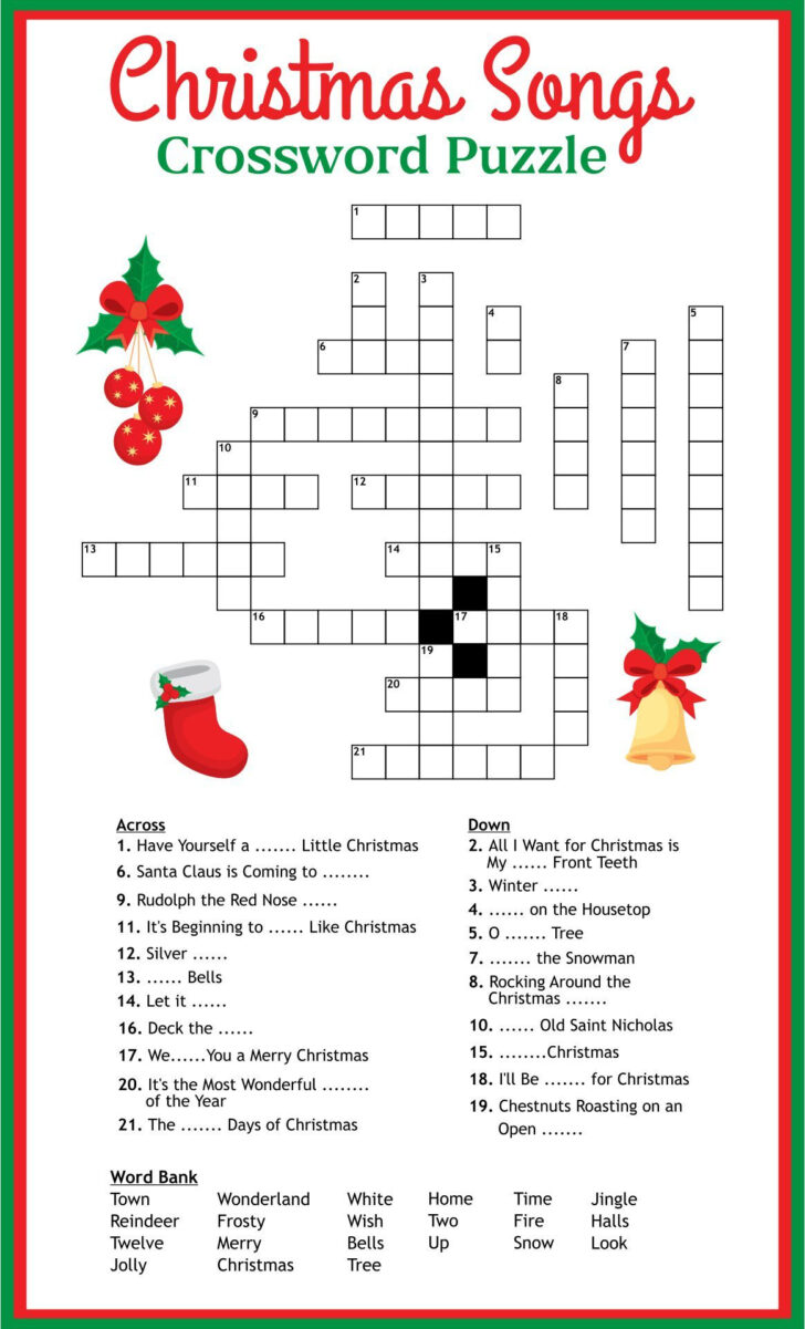 Popular Christmas Song Crossword