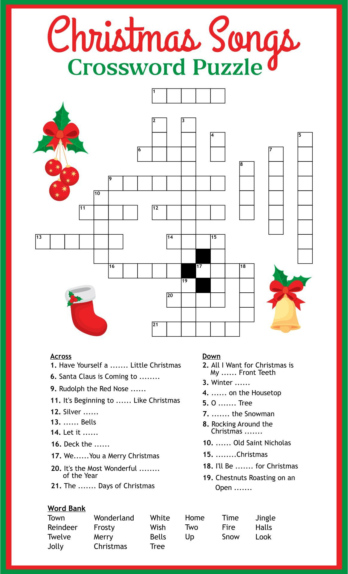 christmas song scramble 14 free pdf printables printablee within a christmas song crossword clue Christmas Song Scramble - 14 Free Pdf Printables | Printablee within A Christmas Song Crossword Clue