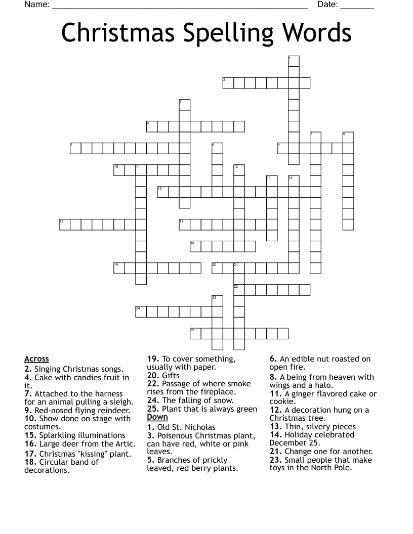 christmas spelling words crossword wordmint with regard to christmas kissing plant crossword clue Christmas Spelling Words Crossword - Wordmint with regard to Christmas Kissing Plant Crossword Clue