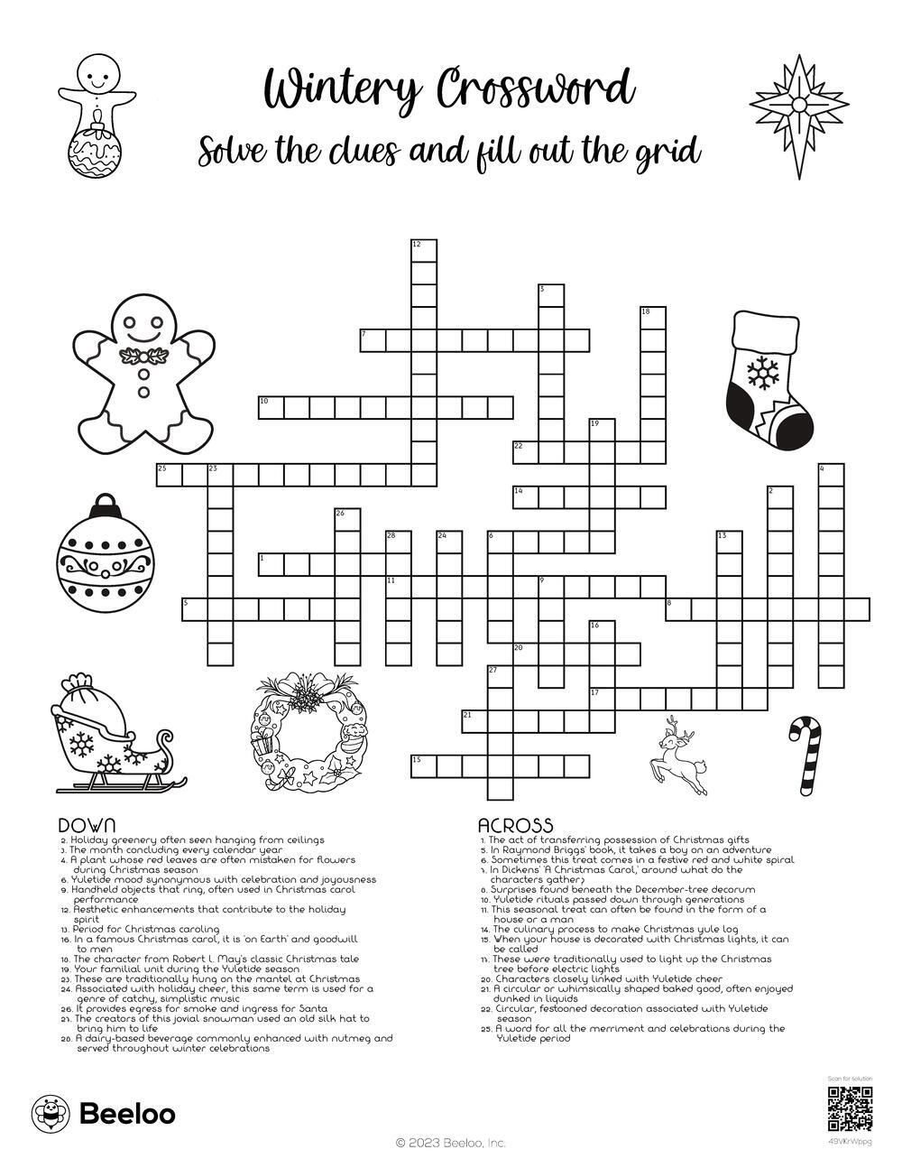 christmas themed crossword puzzles beeloo printable crafts and with christmas crossword middle school Christmas-Themed Crossword Puzzles • Beeloo Printable Crafts And with Christmas Crossword Middle School