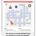 Christmas Vocabulary Crossword – Esl Christmas Crossword Puzzle Intended For Christmas Material Crossword Clue