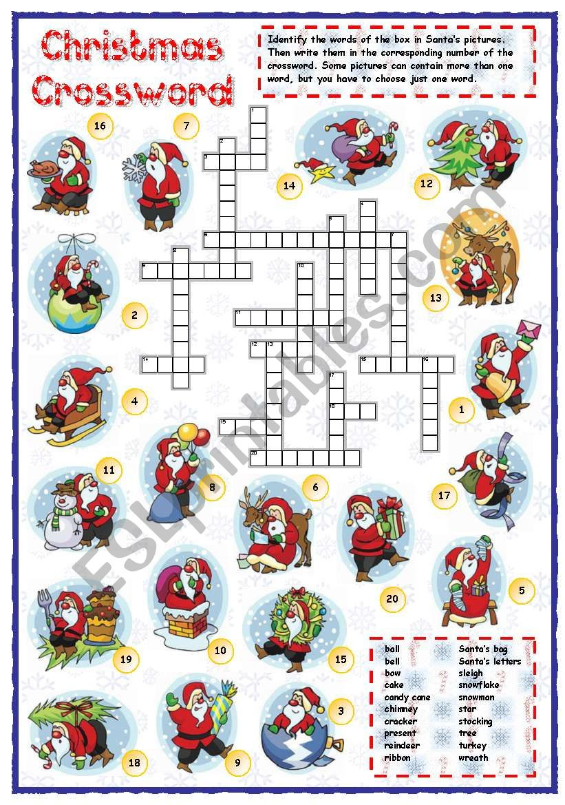 christmas vocabulary crossword esl worksheetmpotb for christmas words crossword answer key Christmas Vocabulary Crossword - Esl Worksheetmpotb for Christmas Words Crossword Answer Key