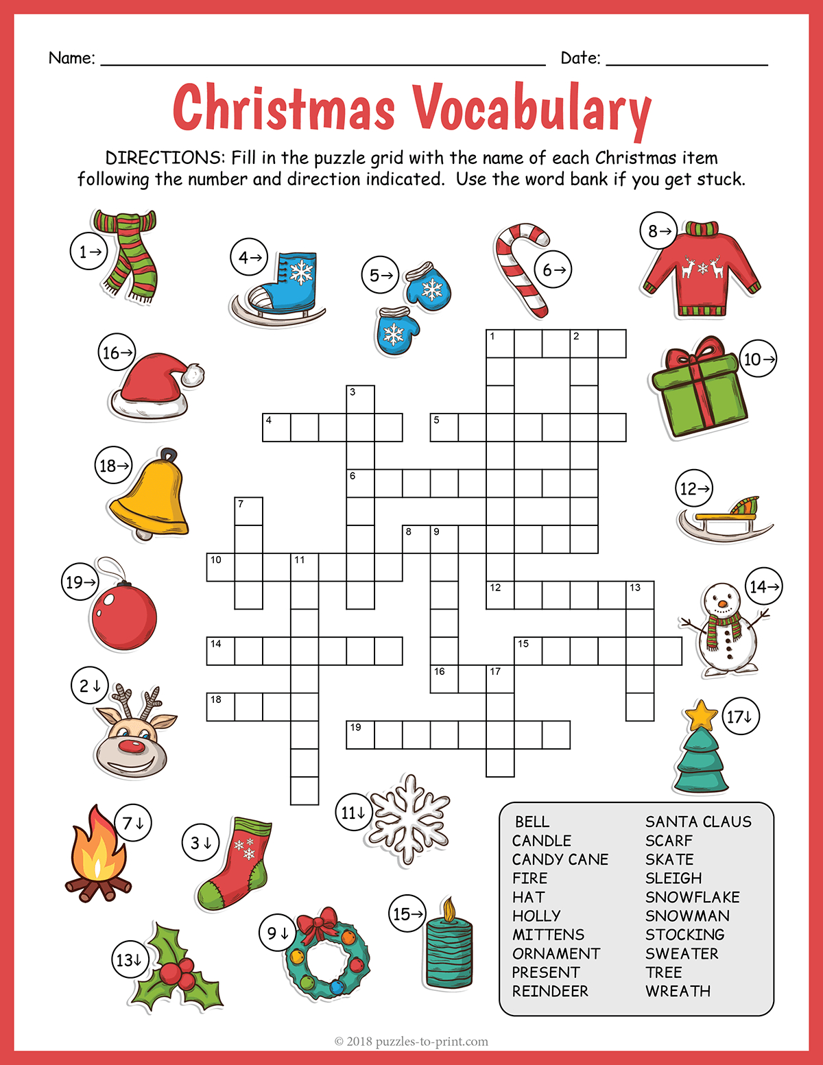 christmas vocabulary image crossword for answers to christmas crossword puzzle Christmas Vocabulary Image Crossword for Answers To Christmas Crossword Puzzle
