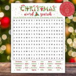 Christmas Word Search Game Printable, Christmas Party Game Pertaining To Felt In The Christmas Spirit Crossword