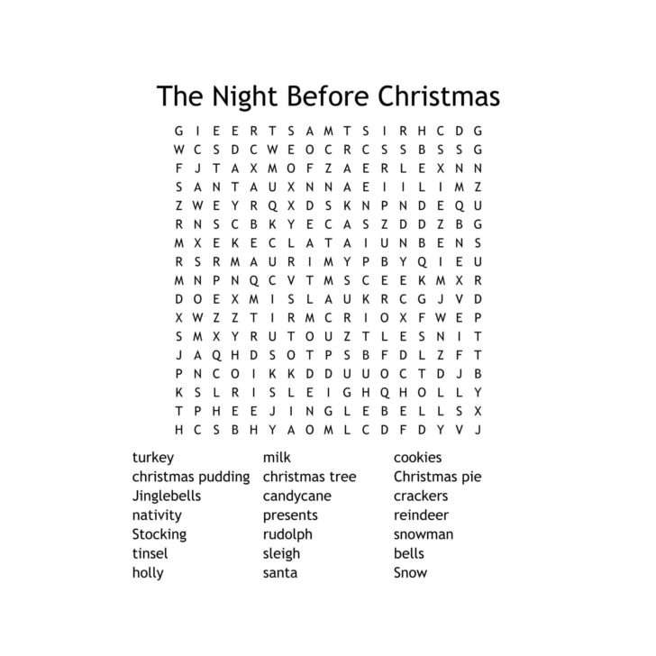 Nightmare Before Christmas Crossword