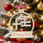 Crossword Ornament Family   Etsy Uk Pertaining To Spherical Christmas Tree Ornament Crossword Clue