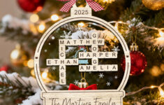 Crossword Ornament Family - Etsy Uk pertaining to Spherical Christmas Tree Ornament Crossword Clue