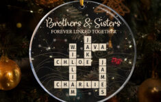 Crossword Ornament Family - Etsy Uk with Sweet Christmas Tree Decorations Crossword