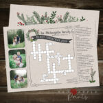 Crossword Puzzle Christmas Card   Etsy In Words On A Christmas Card Crossword