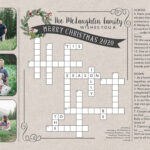 Crossword Puzzle Christmas Card   Etsy Inside Words On A Christmas Card Crossword Clue