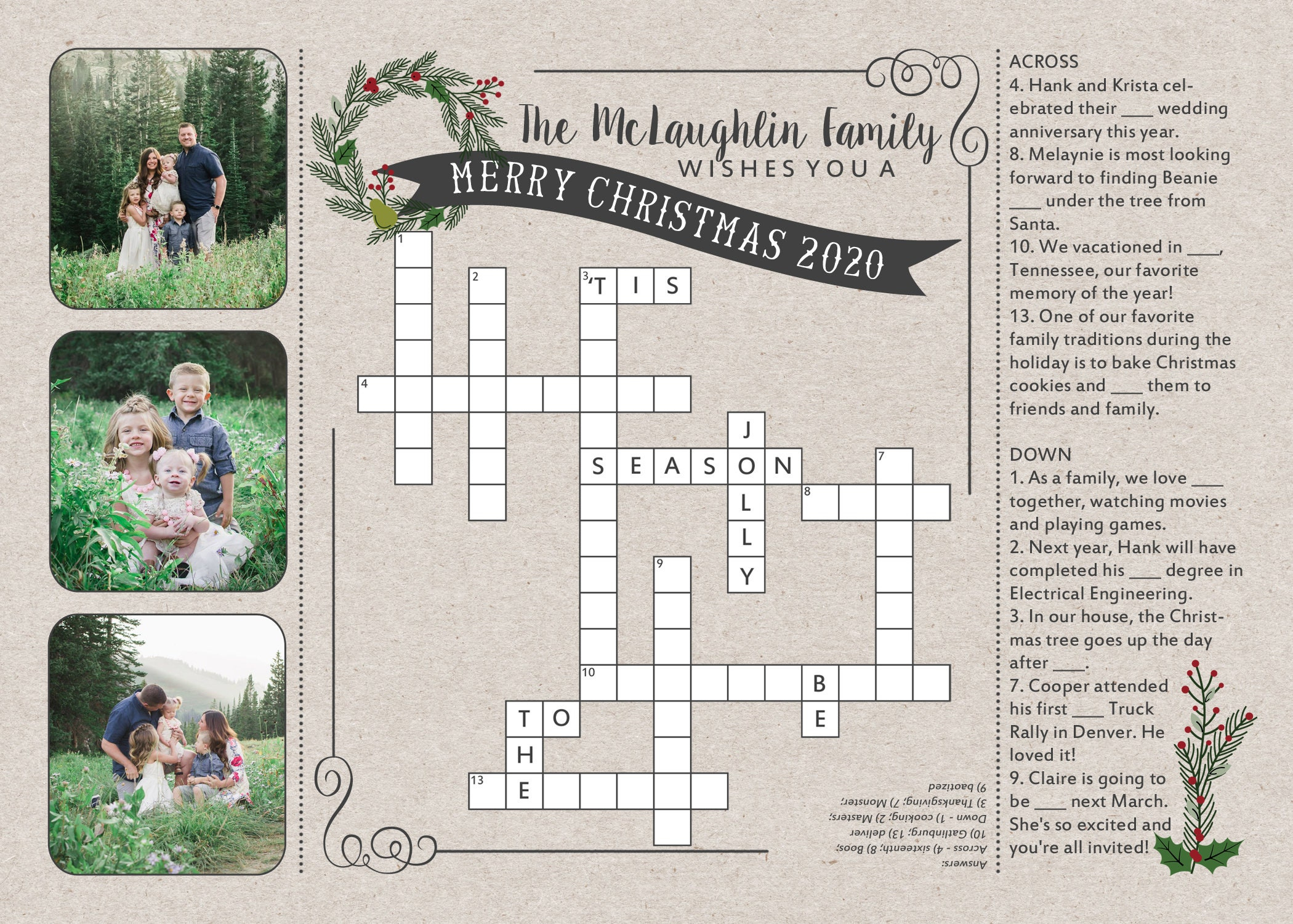 crossword puzzle christmas card etsy intended for online christmas greeting crossword Crossword Puzzle Christmas Card - Etsy intended for Online Christmas Greeting Crossword
