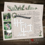 Crossword Puzzle Christmas Card   Etsy Throughout Words On A Christmas Card Crossword Clue
