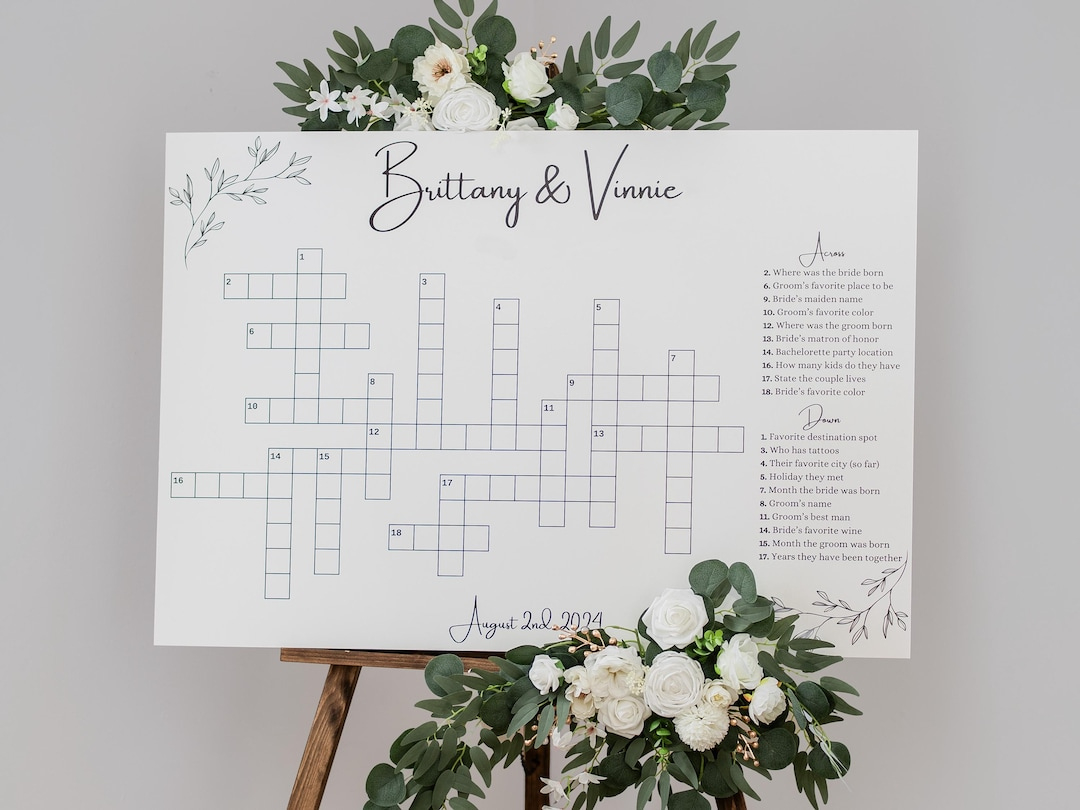 custom dry erase wedding crossword large print shipped within christmas stamp pair crossword Custom Dry Erase Wedding Crossword - Large Print - Shipped within Christmas Stamp Pair Crossword