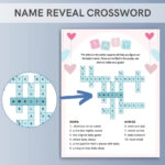 Customized Name Reveal Crossword Game | Name Announcement | Personalized  Name Reveal Game | Blue And Pink Baby Shower Games With Regard To Christmas Dinner Centerpiece Crossword 3 Letters