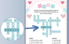 Customized Name Reveal Crossword Game | Name Announcement | Personalized  Name Reveal Game | Blue And Pink Baby Shower Games with regard to Christmas Dinner Centerpiece Crossword 3 Letters