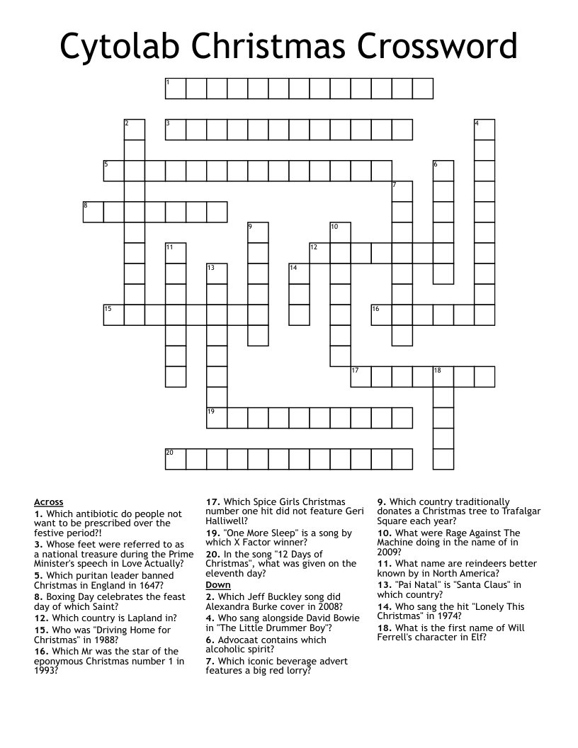 cytolab christmas crossword wordmint in feature of christmas crossword Cytolab Christmas Crossword - Wordmint in Feature Of Christmas Crossword