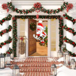 Elastic Christmas Door Cover   Etsy Throughout Christmas Doorway Decoration Crossword