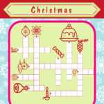 English For Kids Stepstep: Christmas Worksheets: Crossword Puzzles With Christmas Wreath Material Crossword Puzzle