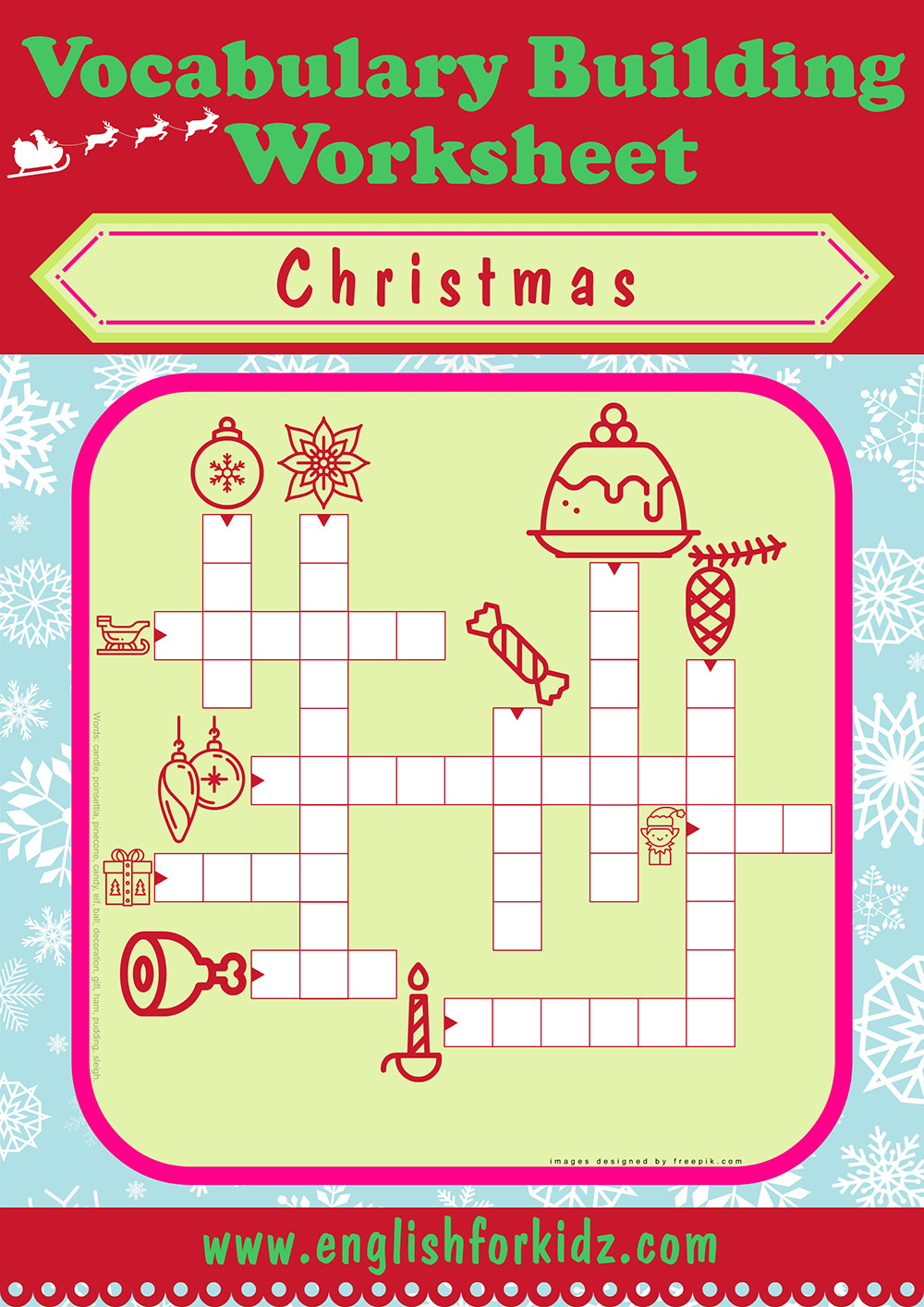 english for kids stepstep christmas worksheets crossword puzzles with christmas wreath material crossword puzzle English For Kids Stepstep: Christmas Worksheets: Crossword Puzzles with Christmas Wreath Material Crossword Puzzle