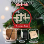 Family Crossword Christmas Ornament, Scrabble Personalized Intended For Popular Christmas Ornament For One Crossword Clue