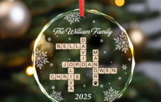 Family Crossword - Etsy throughout Decorative Spheres Christmas Crossword