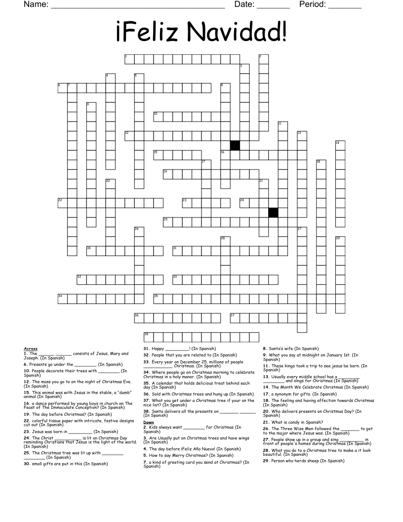 feliz navidad crossword wordmint with regard to spanish christmas crossword puzzle Feliz Navidad! Crossword - Wordmint with regard to Spanish Christmas Crossword Puzzle