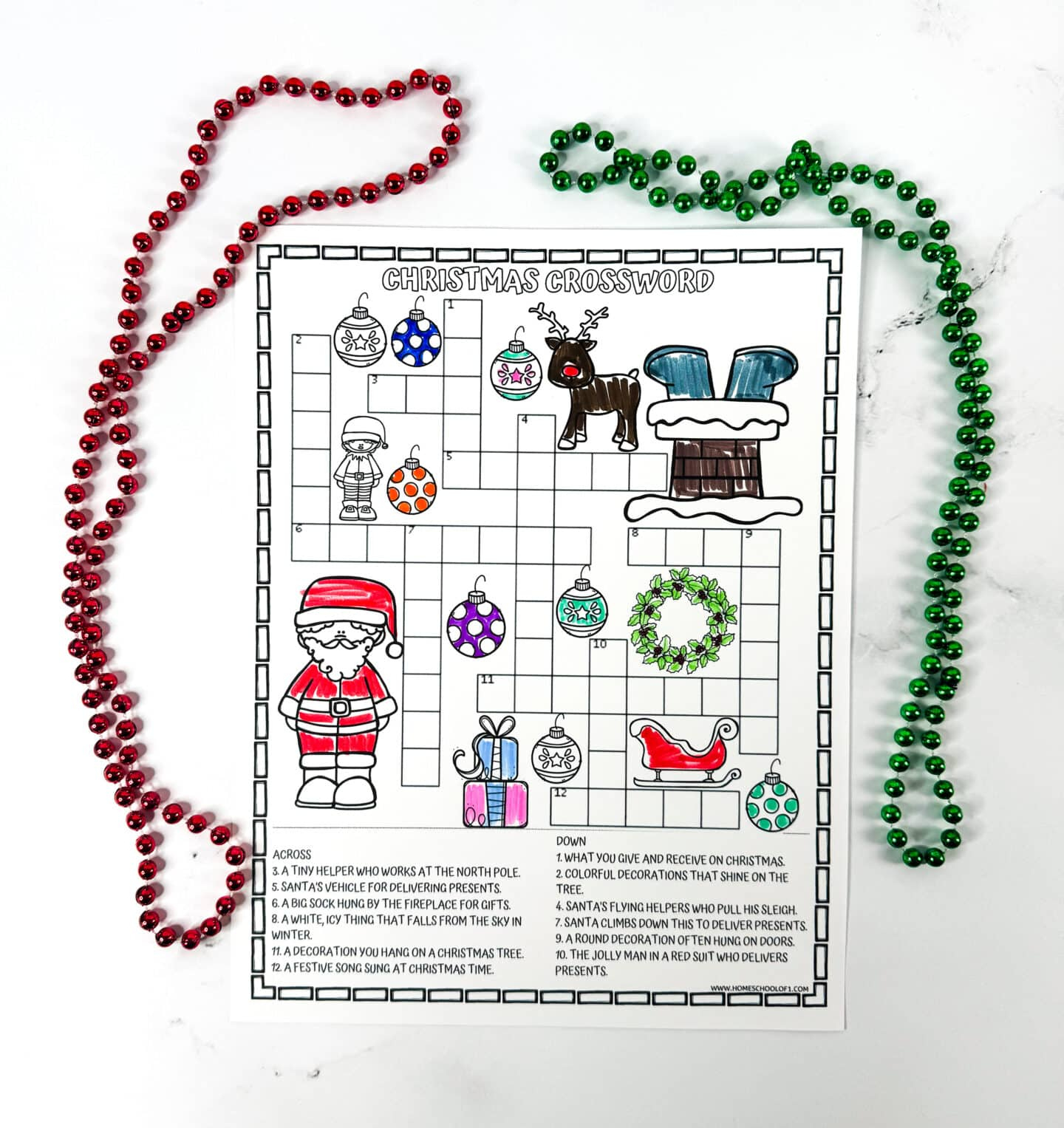 Free Christmas Crossword Printable intended for Shapes Of Many Christmas Ornaments Crossword Clue