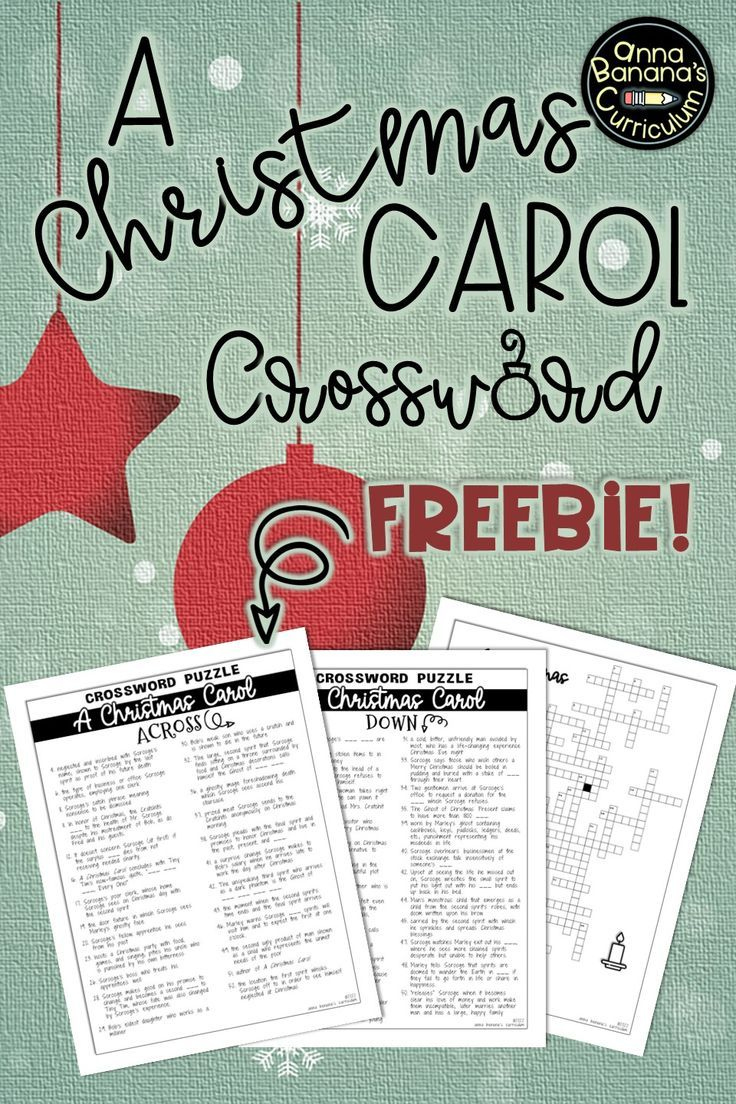 Free Crossword! throughout Literary Crossword Puzzle a Christmas Carol