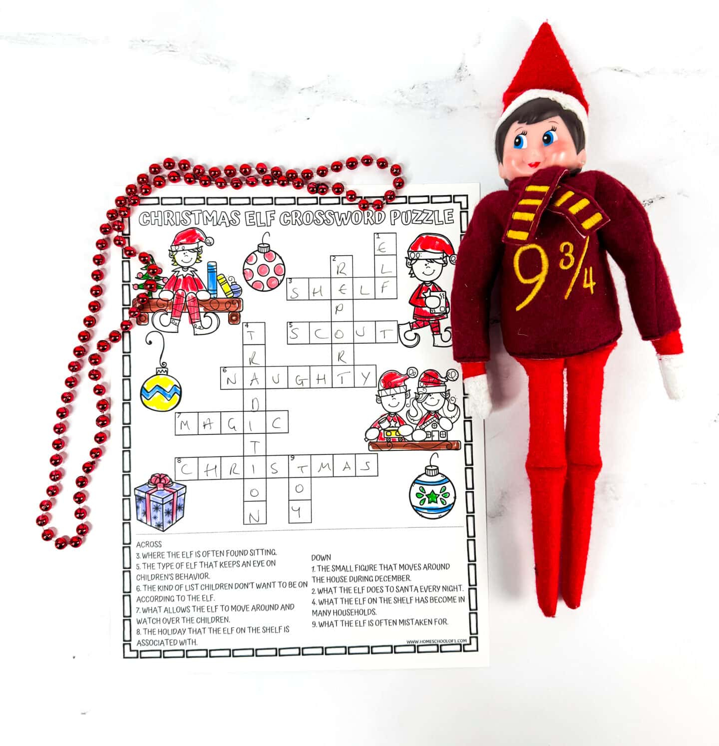 Free Elf On The Shelf Crossword Puzzle for Source of Some Halloween and Christmas Traditions Crossword Clue
