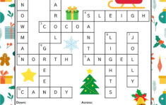 Free Printable Christmas Crossword Puzzle For Kids intended for Christmas Tree Often Crossword