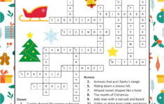 Free Printable Christmas Crossword Puzzle For Kids within Christmas Season Crossword Clue