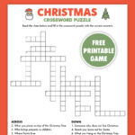 Free Printable Christmas Crossword Puzzle   Pjs And Paint With Crayola Christmas Crossword Answers