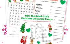 Free Printable The Grinch Word Games throughout Christmas Travelers Crossword Clue