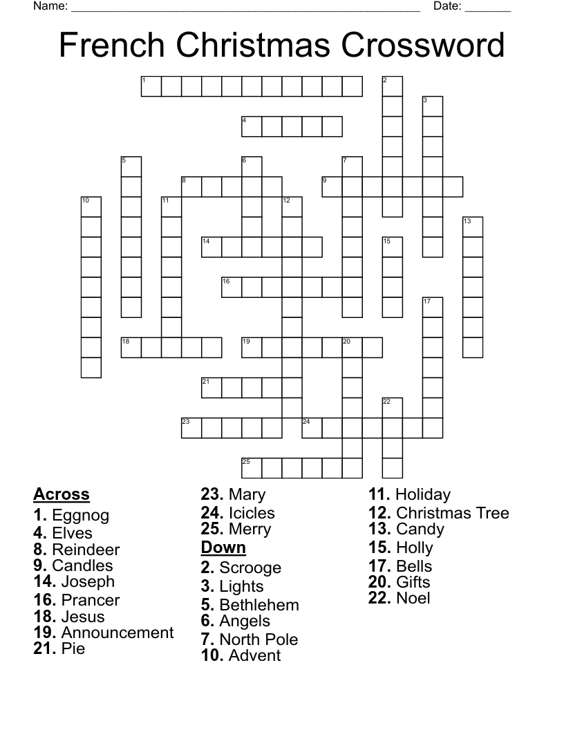 french christmas crossword wordmint regarding christmas in french crossword clue French Christmas Crossword - Wordmint regarding Christmas In French Crossword Clue